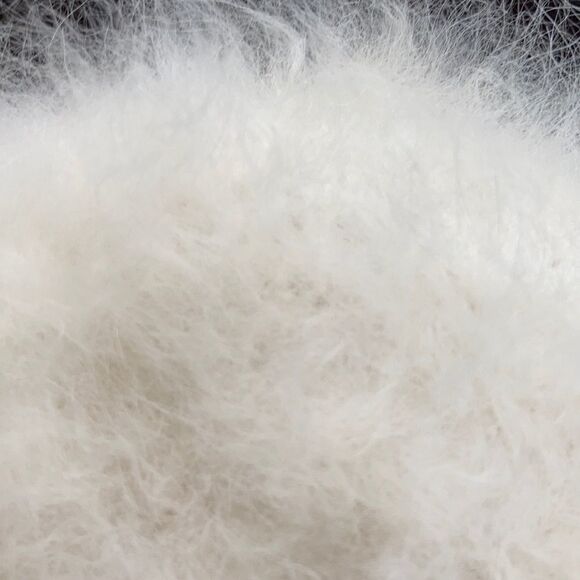 HAND CRAFTED New Fur Ivory White Cream Tone Nuetral Hand Knit Cruelty Free Hat - Picture 9 of 16